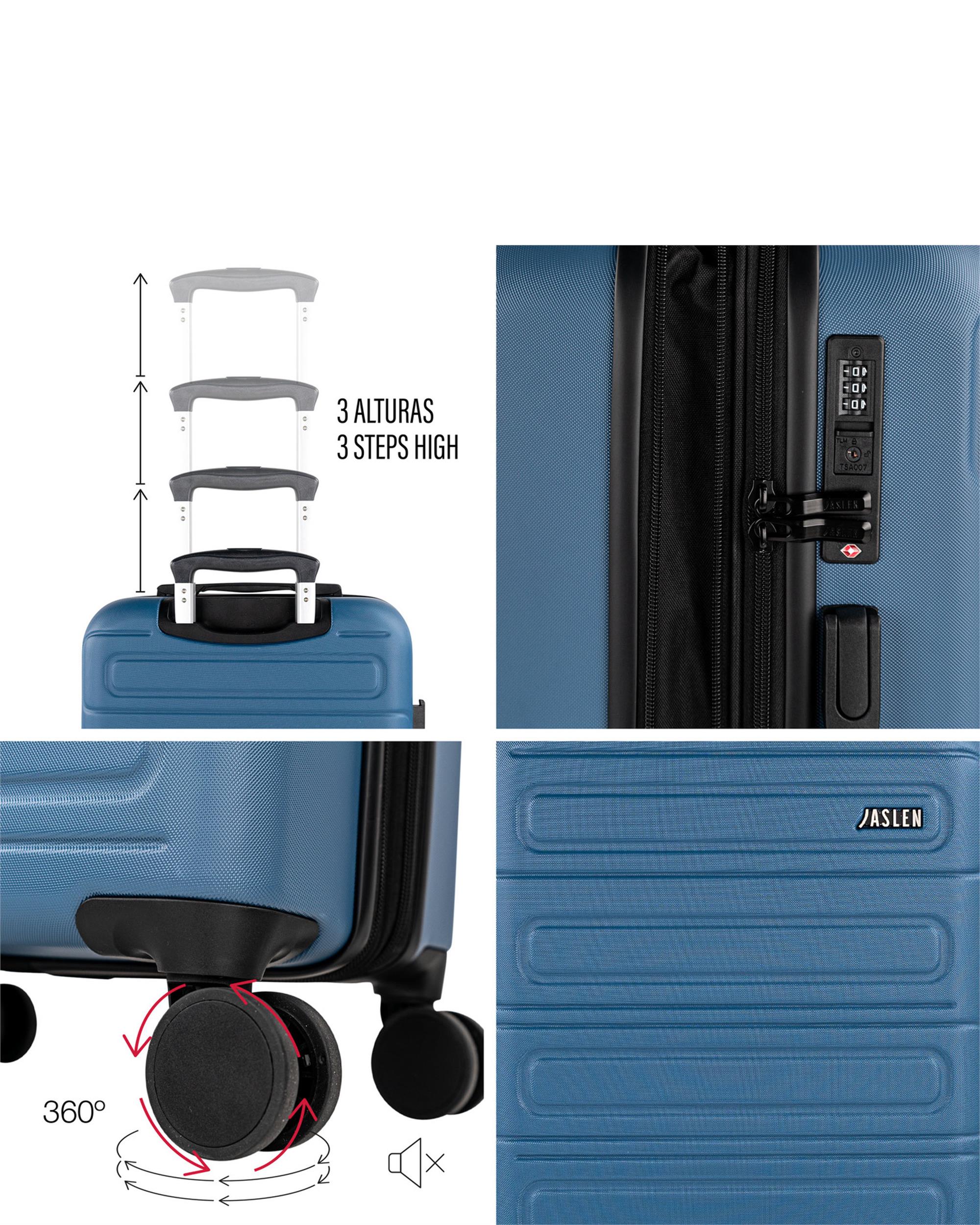 Conjunto de Malas (cabine e Média) Toulouse Rígidas com Capacidade de 89 L Azul-4