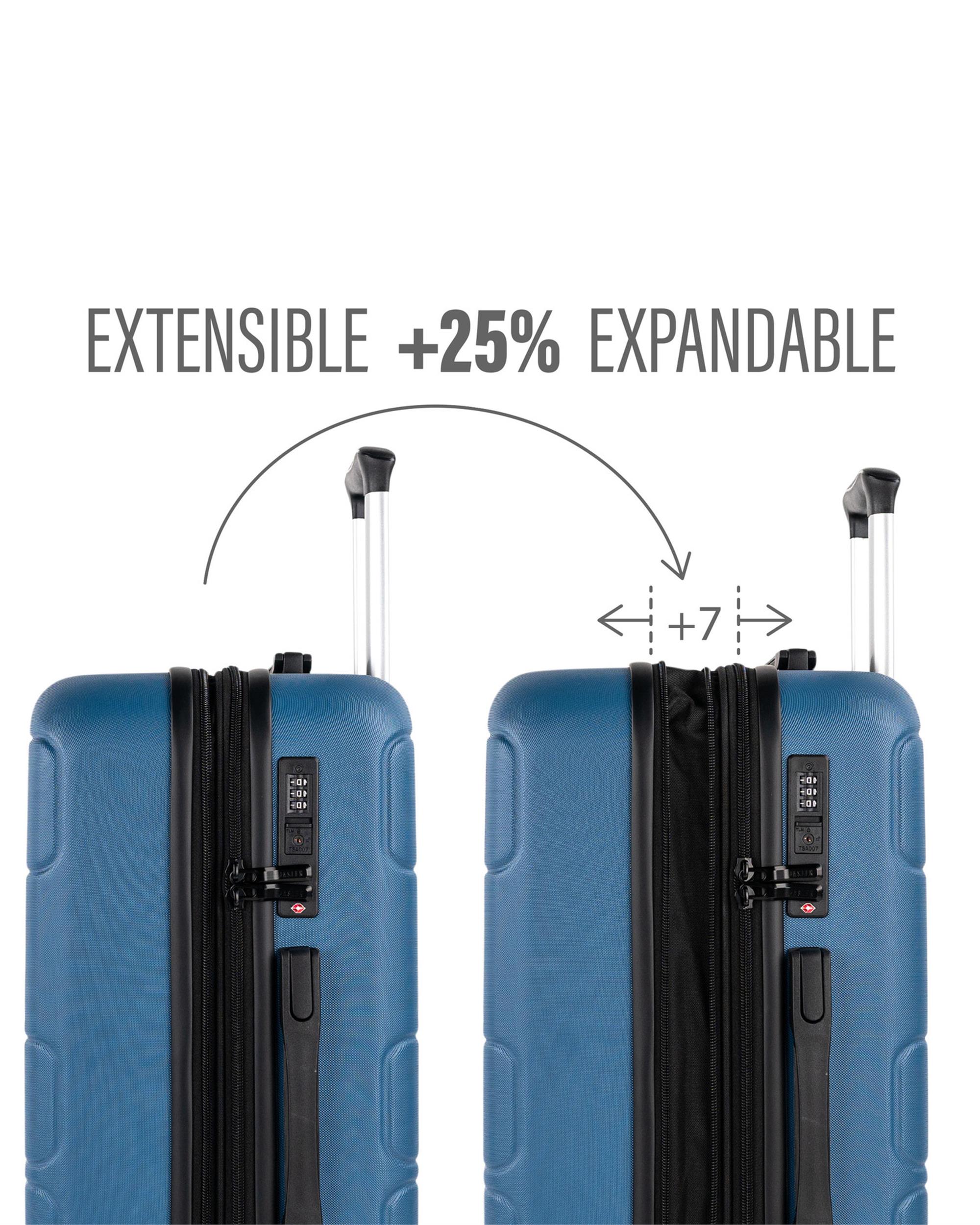 Conjunto de Malas (cabine e Média) Toulouse Rígidas com Capacidade de 89 L Azul-5
