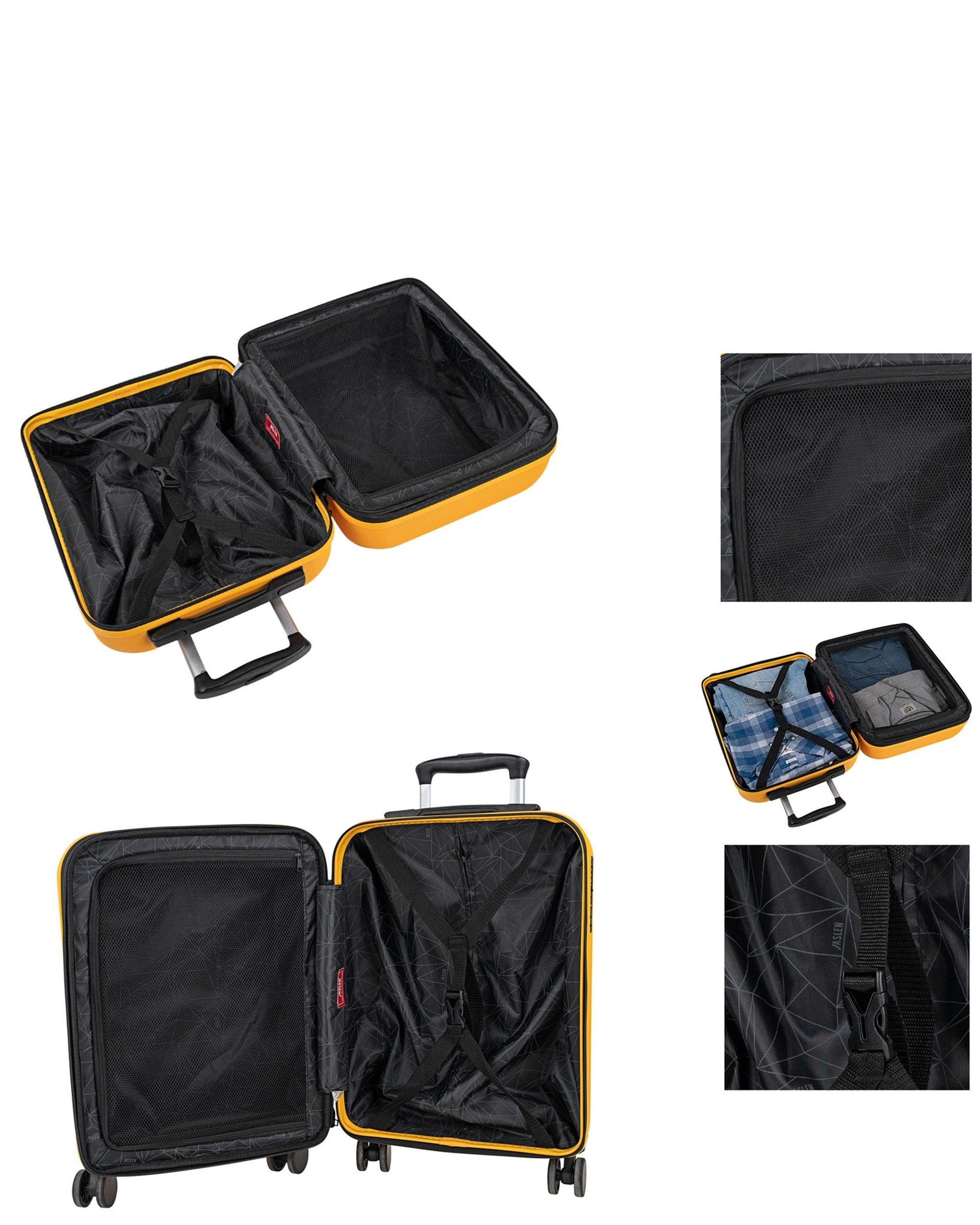 Mala de Cabine Toulouse Rígida com Capacidade de 38 L Amarelo-3