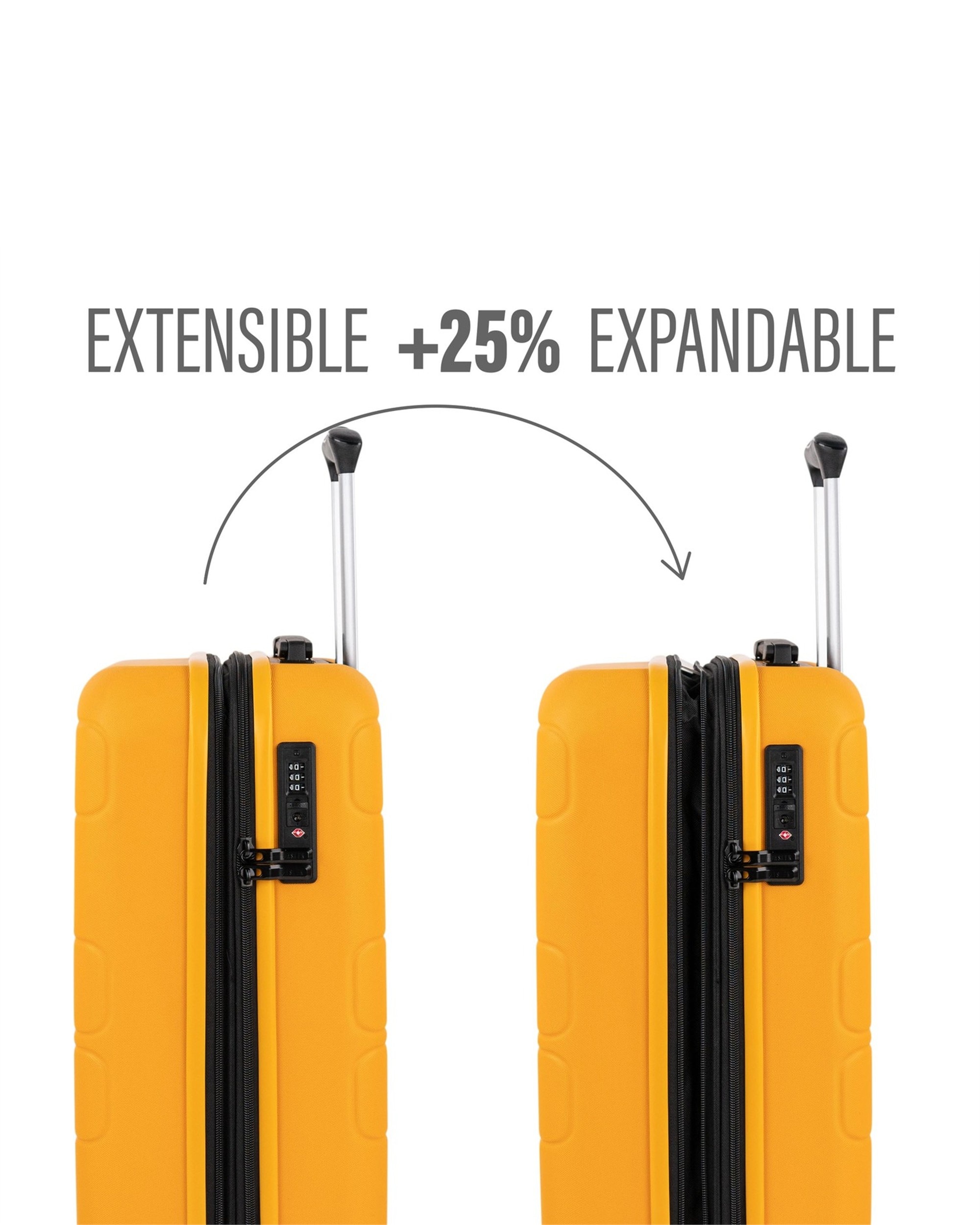 Mala de Cabine Toulouse Rígida com Capacidade de 38 L Amarelo-5