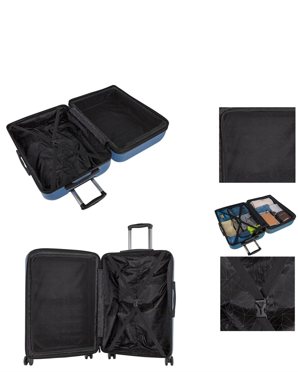 Mala Grande Toulouse Rígida com Capacidade de 80 L Azul-4