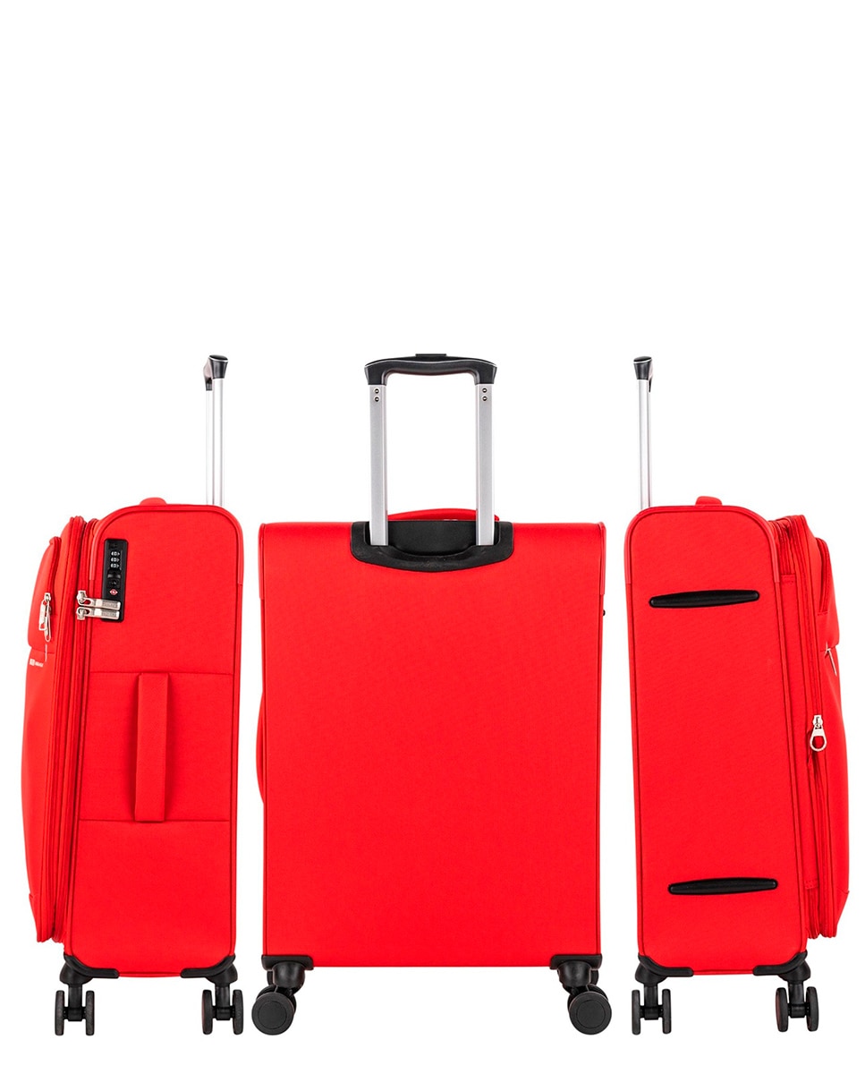 Conjunto de Malas (cabine, Média e Grande) Semirrígidas com Capacidade de 88 L Vermelho-2