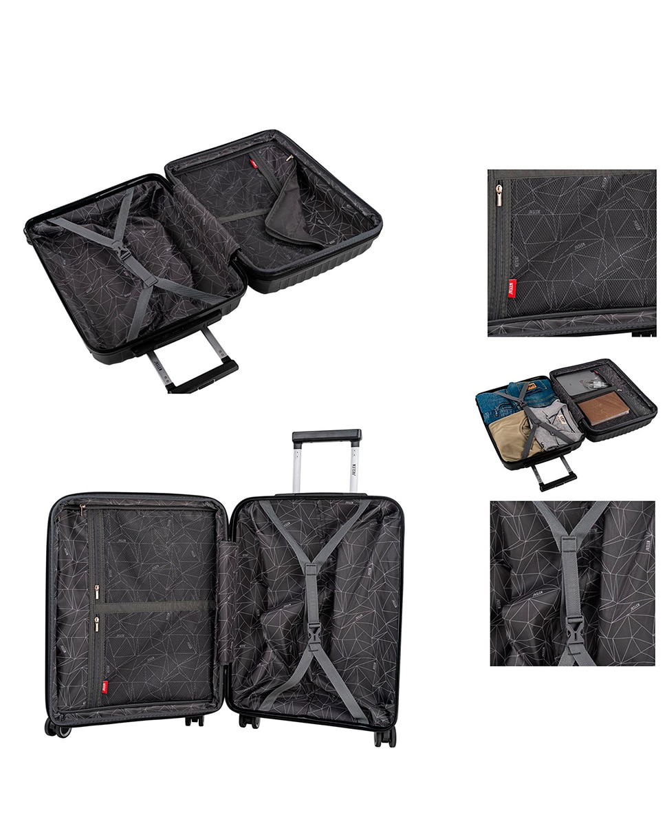 Conjunto de Malas (cabine Expansível) com Capacidade de 38 L Preto-4
