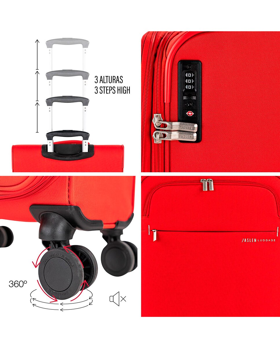Conjunto de Malas (cabine e Média) Bradford Semi-rígidas com Capacidade de 58 L Vermelho-4