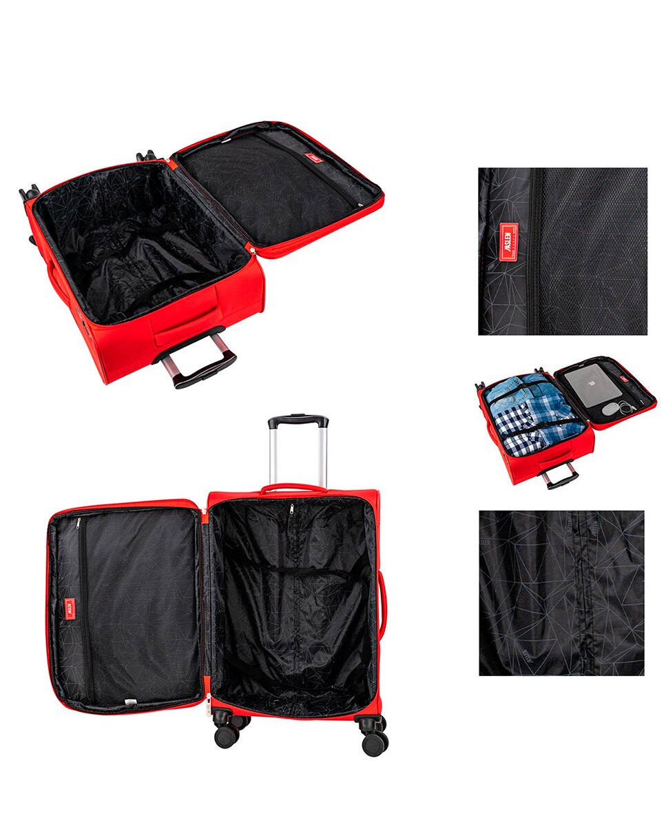 Conjunto de Malas (média e Grande) Bradford Semi-rígidas com Capacidade de 88 L Vermelho-3