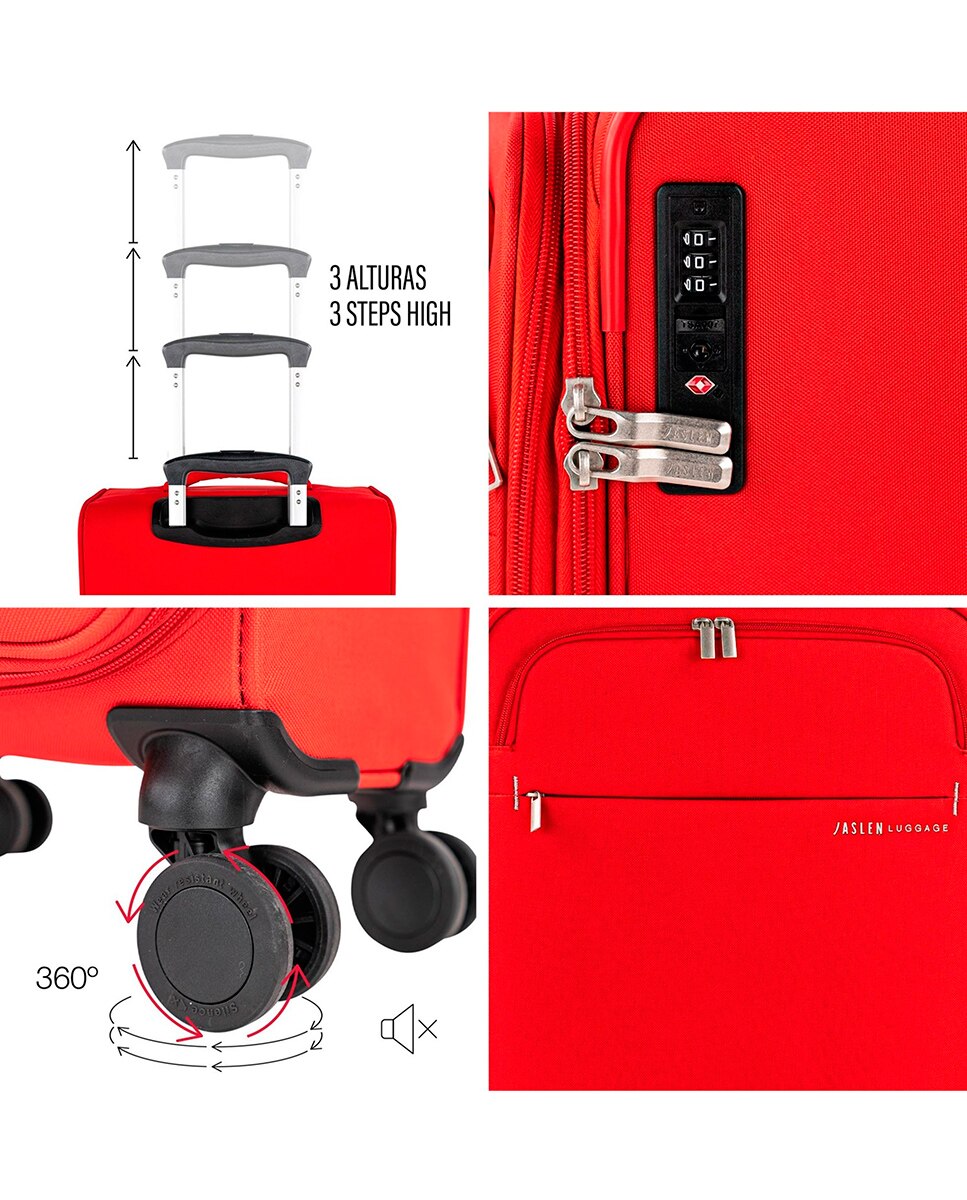 Conjunto de Malas (cabine e Grande) Bradford Semi-rígidas com Capacidade de 88 L Vermelho-4