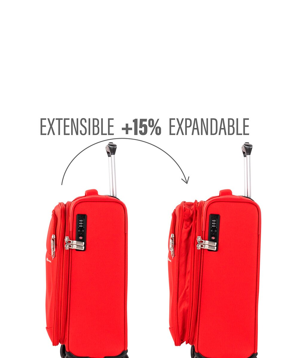 Conjunto de Malas (cabine e Grande) Bradford Semi-rígidas com Capacidade de 88 L Vermelho-6