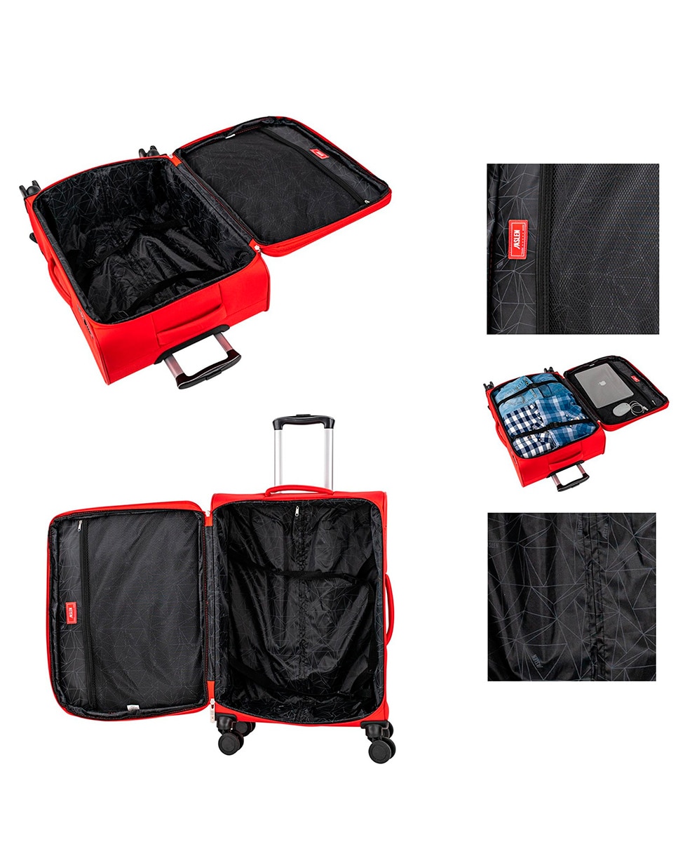 Mala Média Bradford Semi-rígida com Capacidade de 58 L Vermelho-4
