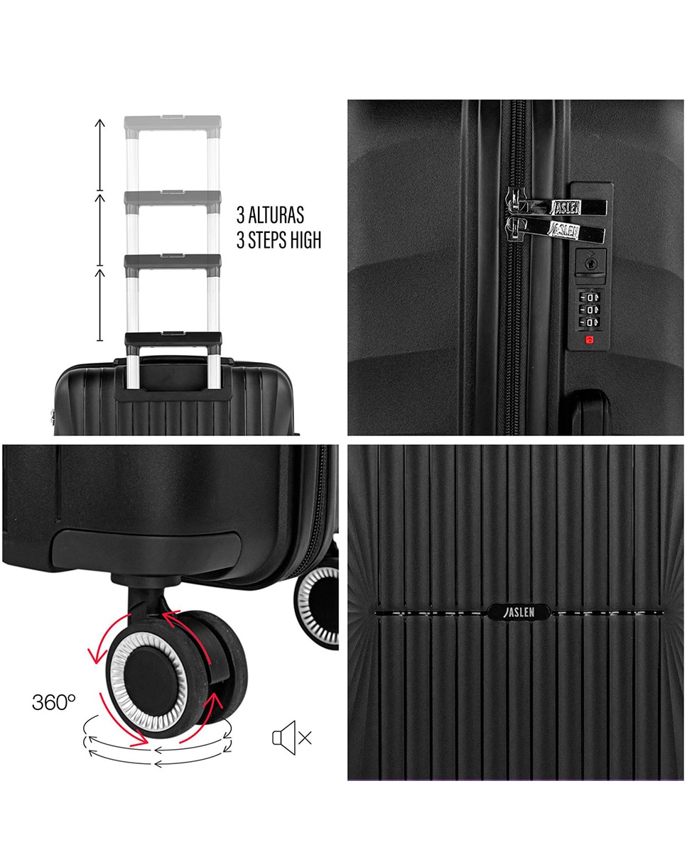 Mala Media Crawley Rígida com Capacidade de 63 L Preto-5