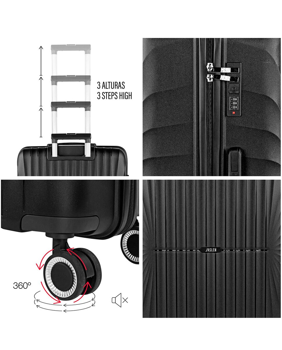 Mala Grande Crawley Rígida com Capacidade de 92 L Preto-5