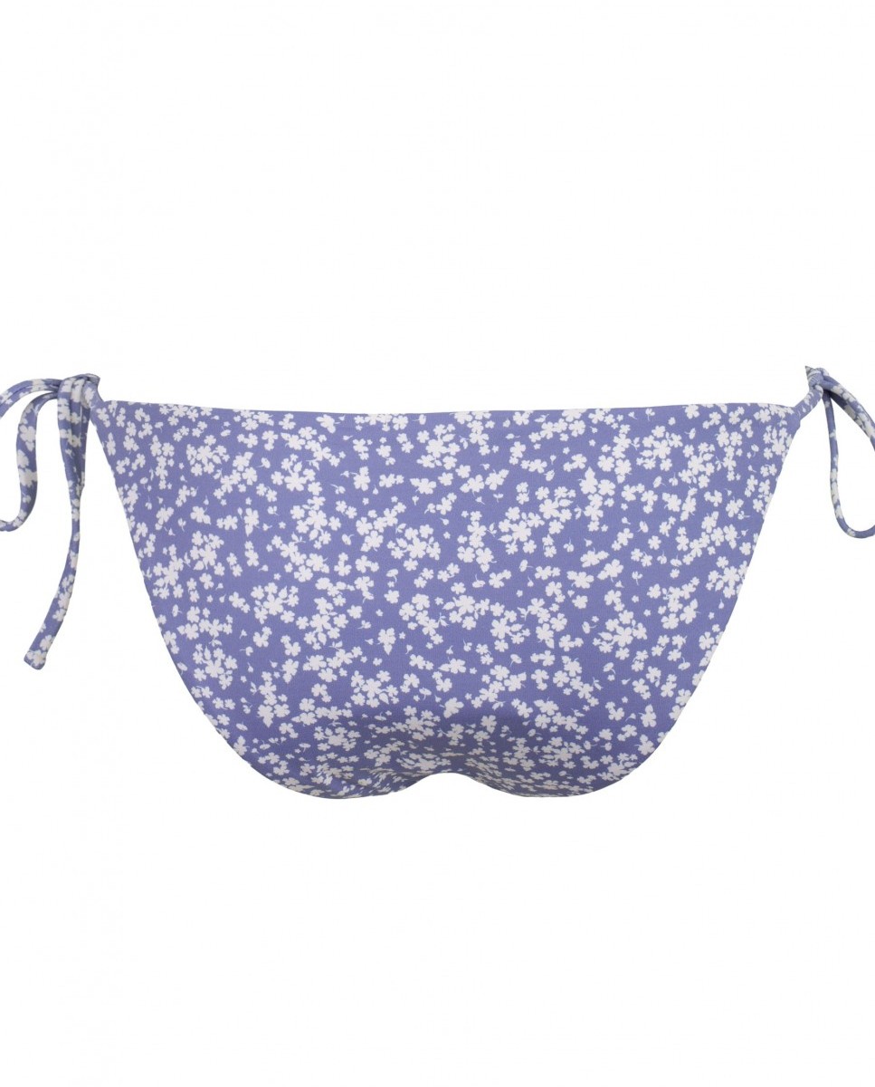 Cueca de Biquíni Milos com Laços e Forro Azul / Branco-4