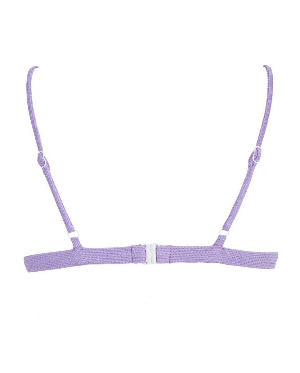 Top de Biquíni Triângulo Sporty Piqué com Tecido Estrutura e Foams Amovíveis Lilás-4