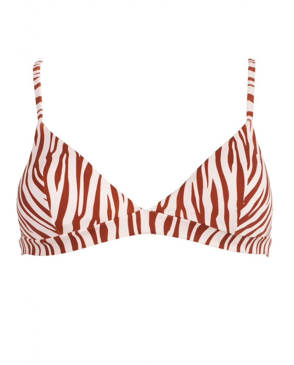 Top de Biquíni Triângulo Sporty Zebra com Foams Amovíveis e Alças Reguláveis Telha-3