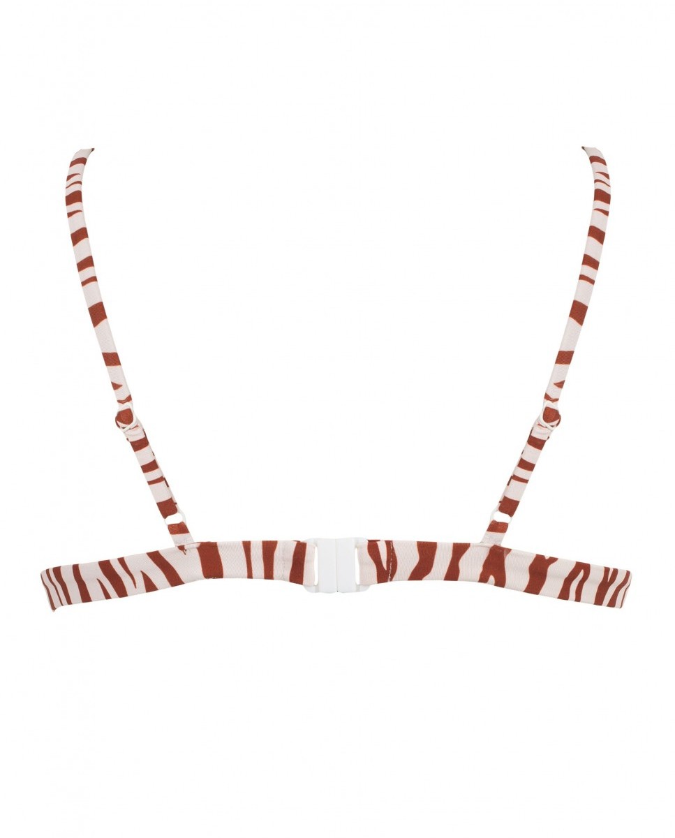 Top de Biquíni Triângulo Sporty Zebra com Foams Amovíveis e Alças Reguláveis Telha-4