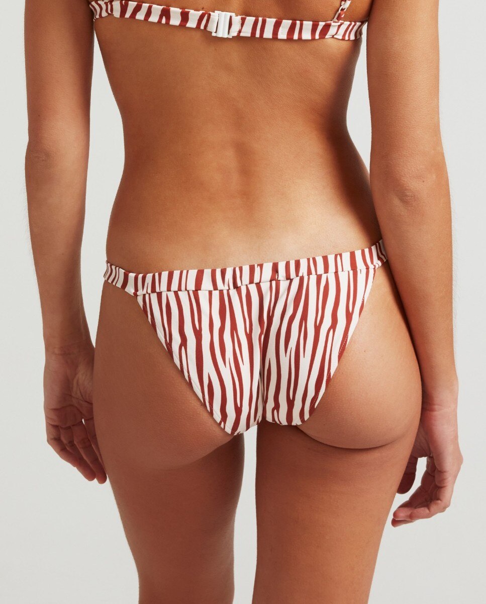 Cueca de Biquíni Sporty Zebra Clássica com Forro Telha-2