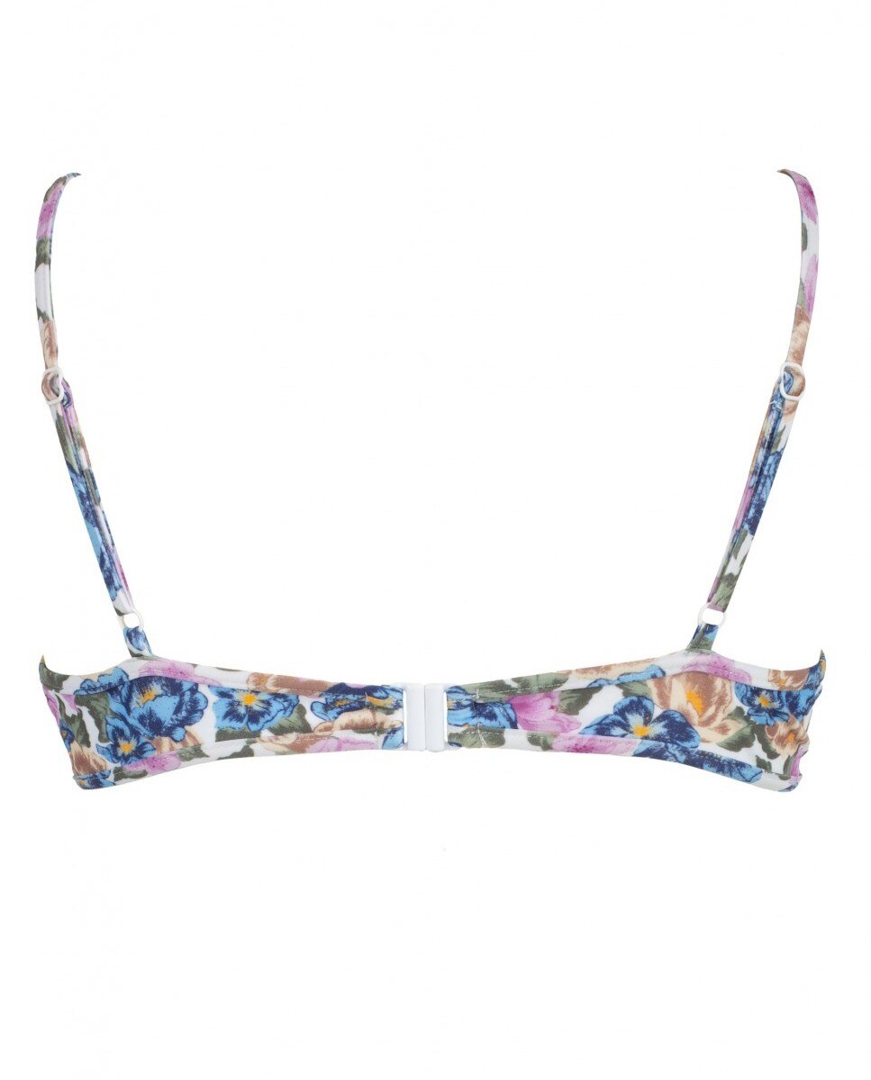 Top de Biquíni Triângulo Trims Positano com Foams Amovíveis e Alças Reguláveis Azul / Branco-4