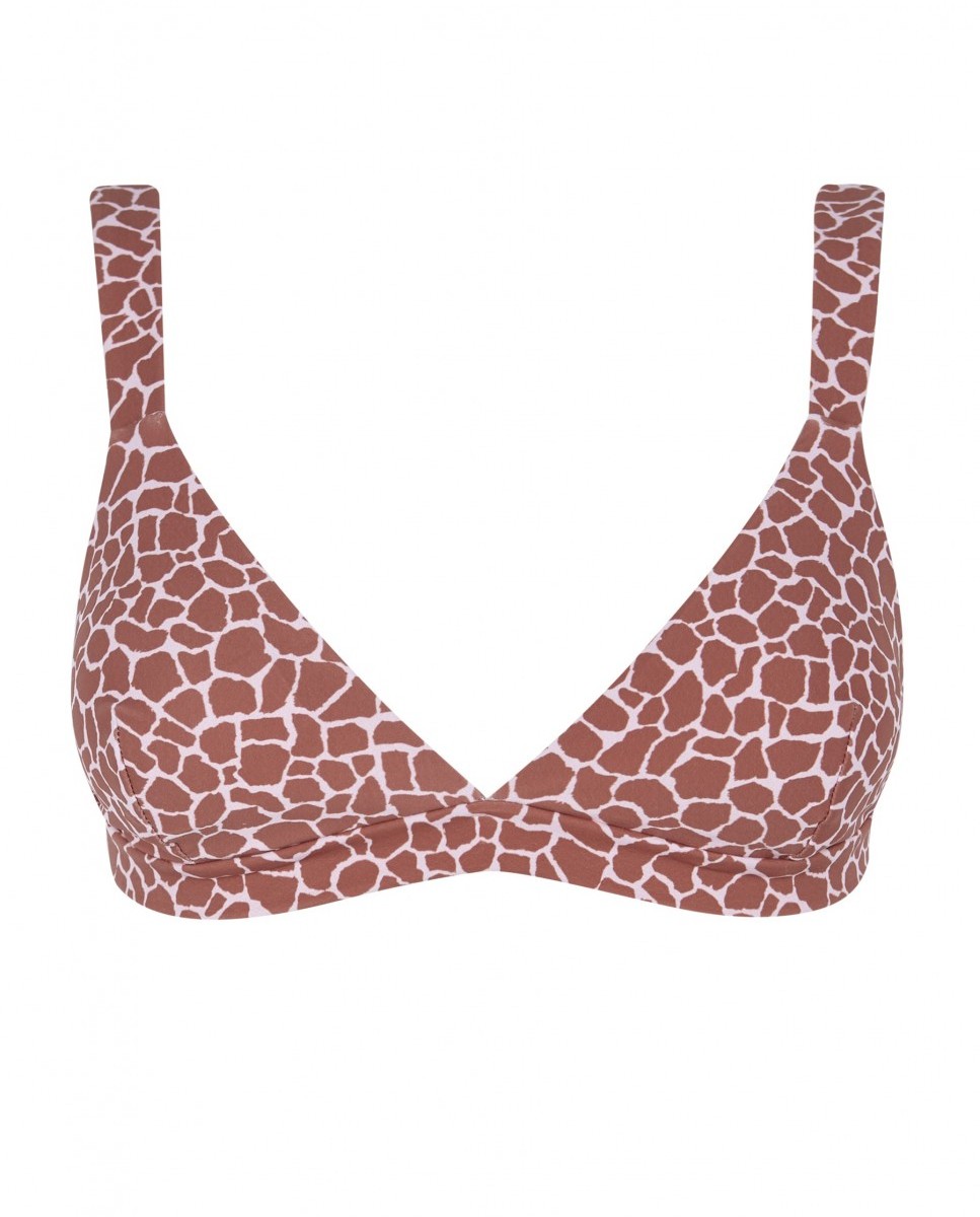 Top de Biquíni de Triângulo Touch Jirafa com Foams Amovíveis Terracota-3