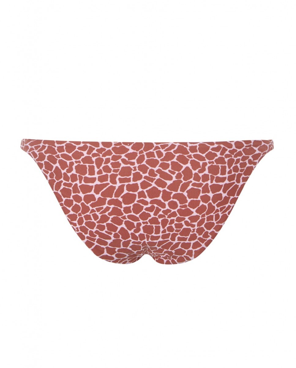 Cueca de Biquíni Touch Jirafa Clássica e com Forro Castanho / Branco gasto-4