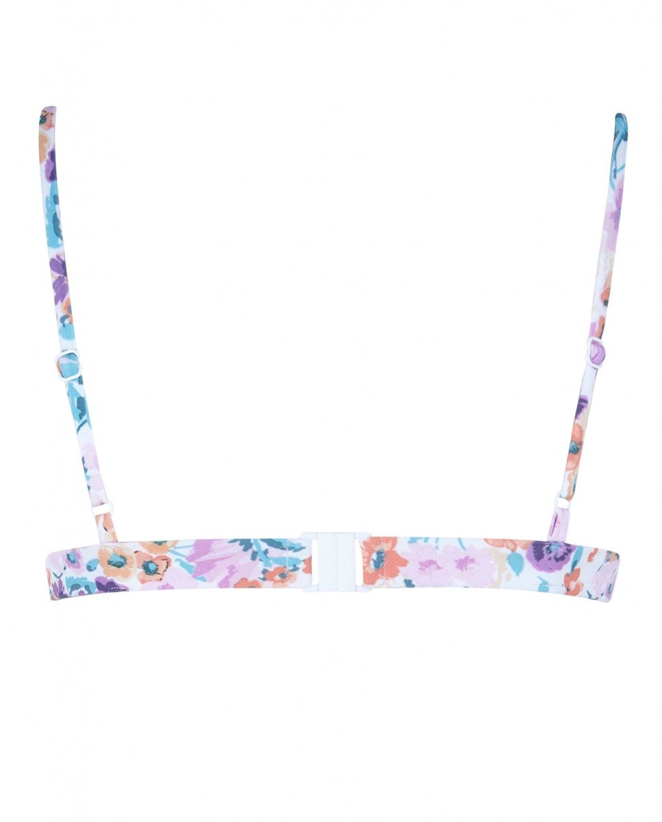 Top de Biquíni Triângulo Sporty Blossom com Foams Amovíveis e Alças Reguláveis Multicolor-4