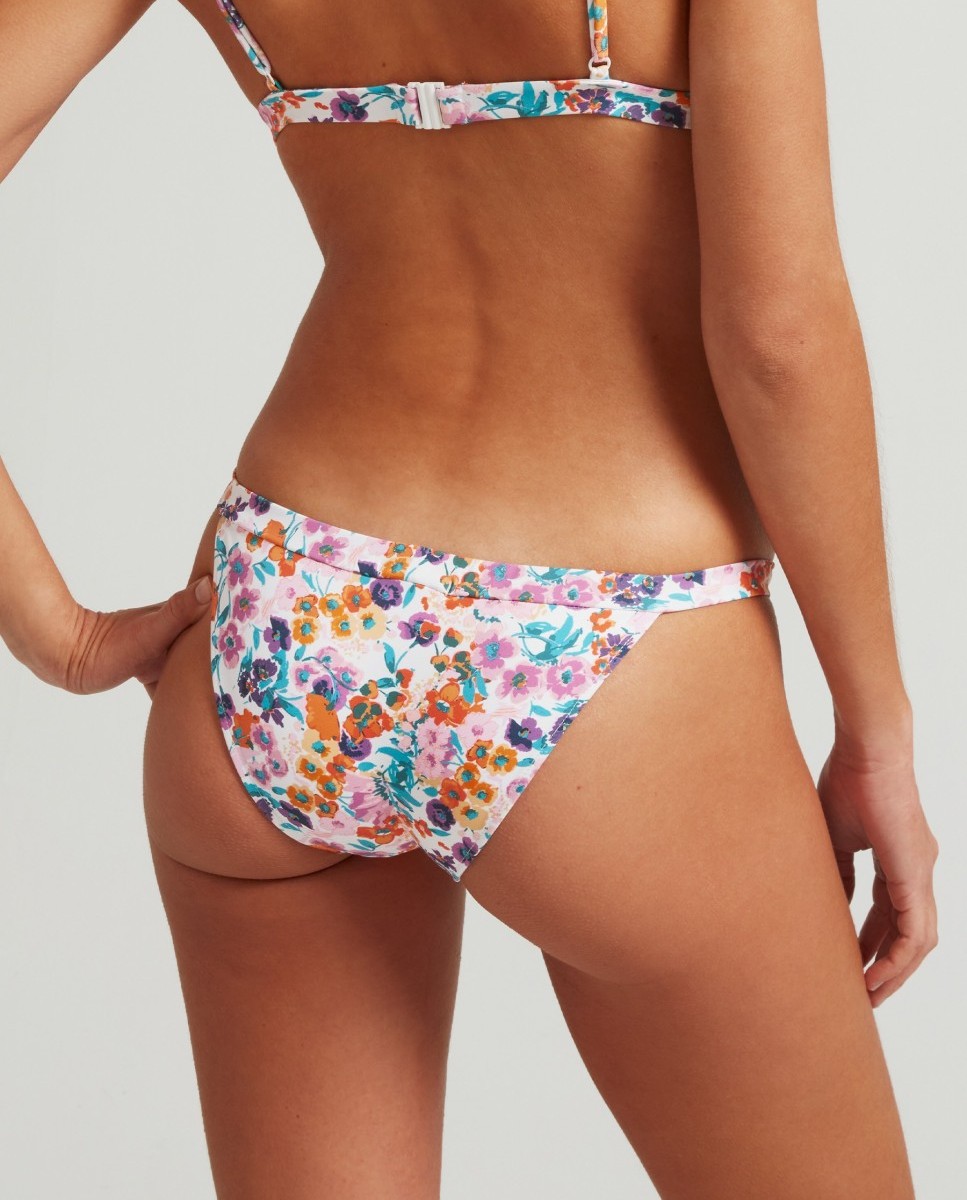 Cueca de Biquíni Sporty Blossom Clássica com Forro Multicolor-2