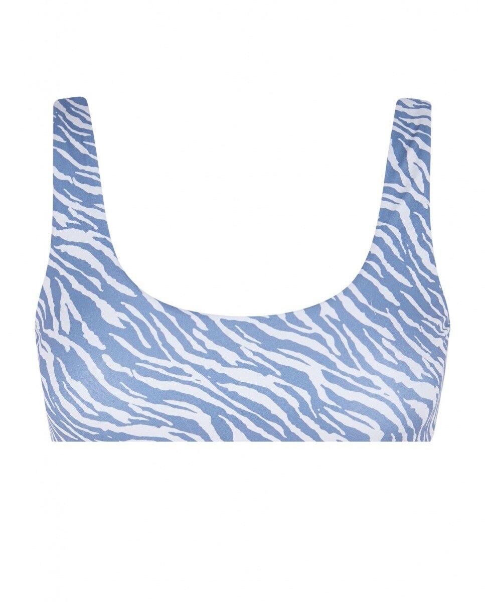 Top de Biquíni Runner Waves sem Foams Azul / Bege-3