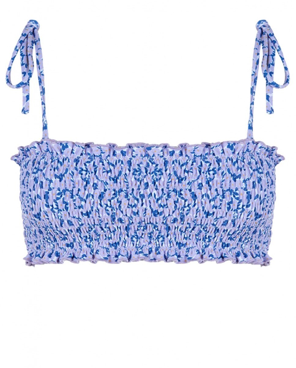 Top de Biquíni Bandeau Wonderland com Alças Amovíveis Lilás-3