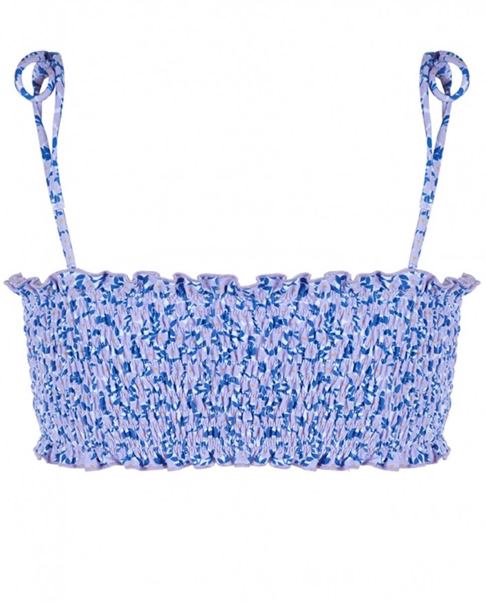 Top de Biquíni Bandeau Wonderland com Alças Amovíveis Lilás-4