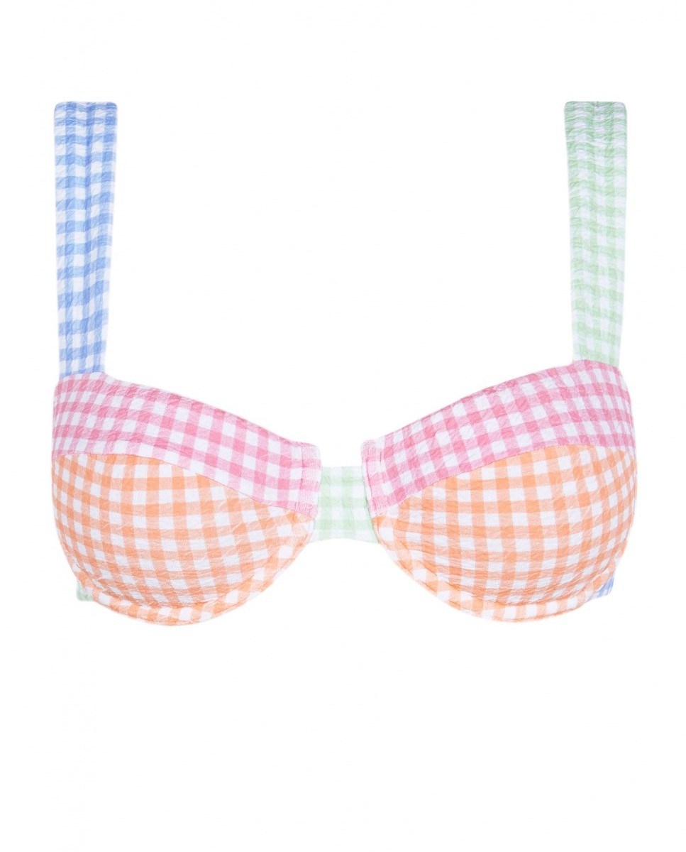 Top de Biquíni Balconette Margot com Tecido em Estrutura, Foams Amovíveis e Aro Multicolor-4