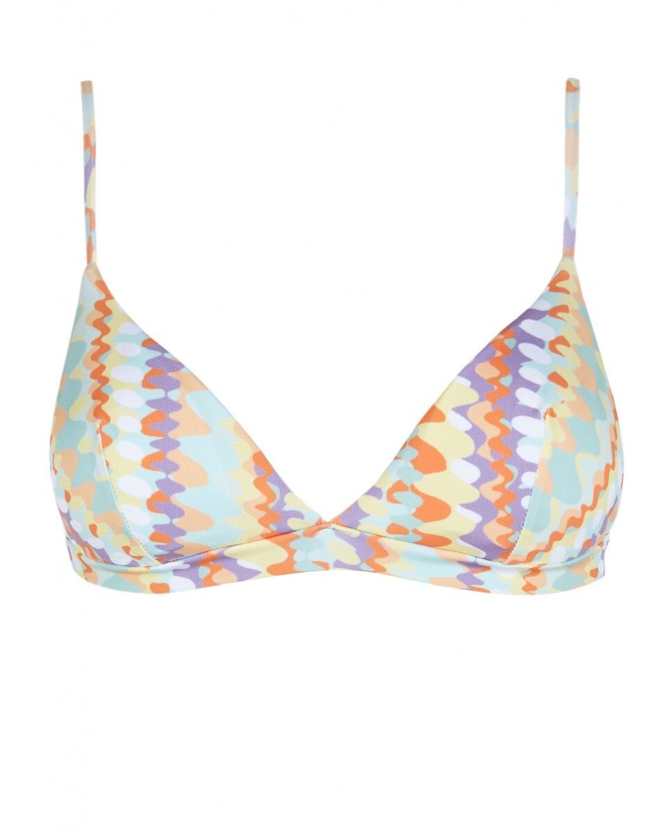 Top de Biquíni de Triângulo Sporty Freedom com Foams Amovíveis e Alças Reguláveis Multicolor-4