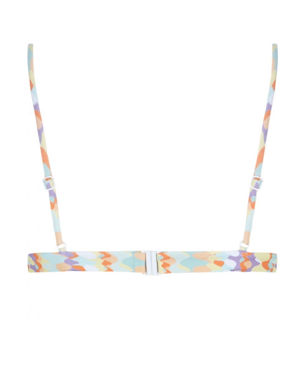 Top de Biquíni de Triângulo Sporty Freedom com Foams Amovíveis e Alças Reguláveis Multicolor-5