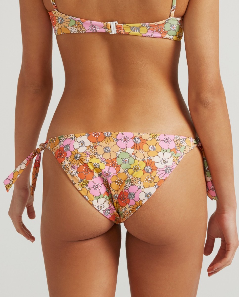 Cueca de Biquíni Knot Flower Fever com Laços e Forro Multicolor-2