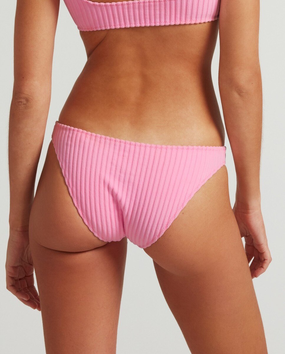 Cueca de Biquíni Blow Flamingo Clássica com Tecido Estrutura e Forro Rosa-2