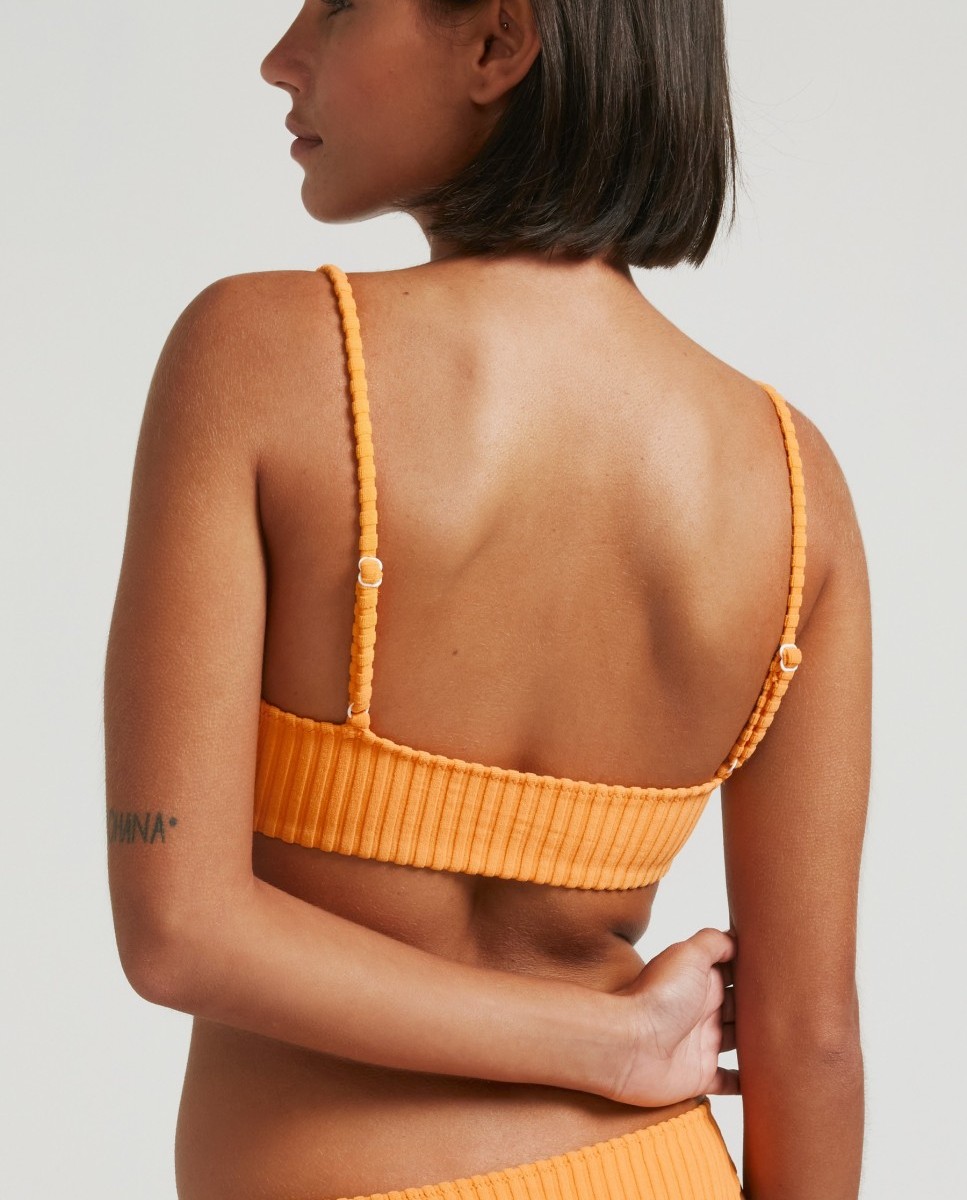 Top de Biquíni Soft Guateque com Tecido Estrutura e Alças Reguláveis Laranja-forte-2