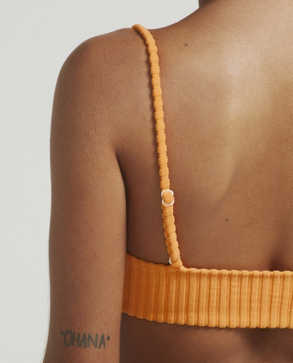 Top de Biquíni Soft Guateque com Tecido Estrutura e Alças Reguláveis Laranja-forte-5