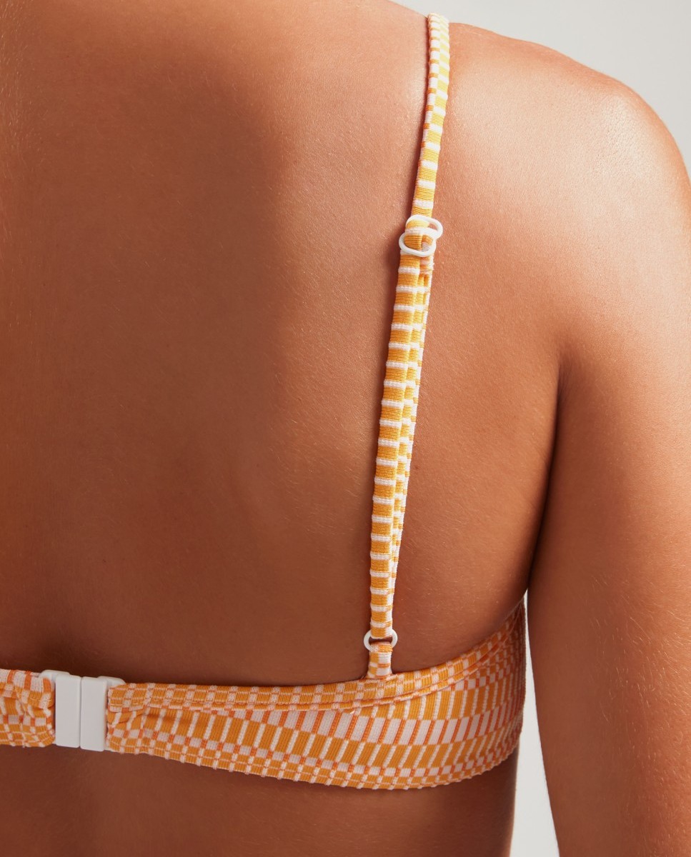 Top de Biquíni Balconette Apricot com Estrutura, Foams Amovíveis e Alças Reguláveis Laranja-vulcânico-3