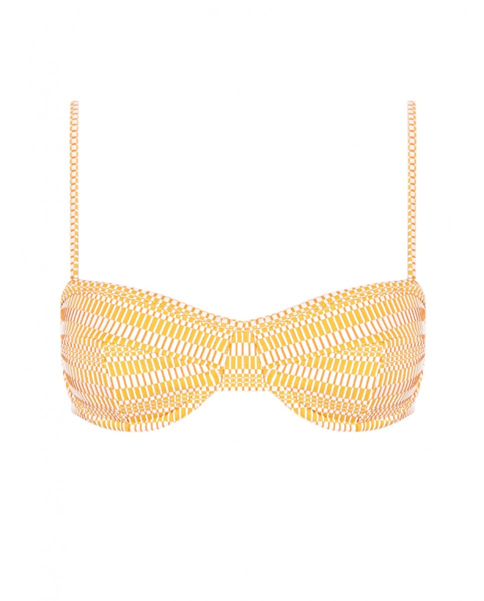 Top de Biquíni Balconette Apricot com Estrutura, Foams Amovíveis e Alças Reguláveis Laranja-vulcânico-4