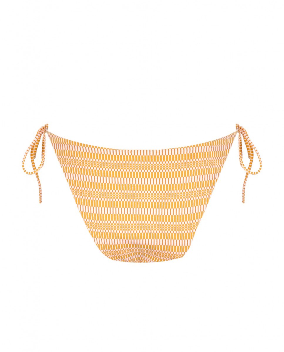 Cueca de Biquíni Apricot com Estrutura, Laço e Forro Laranja-vulcânico-4