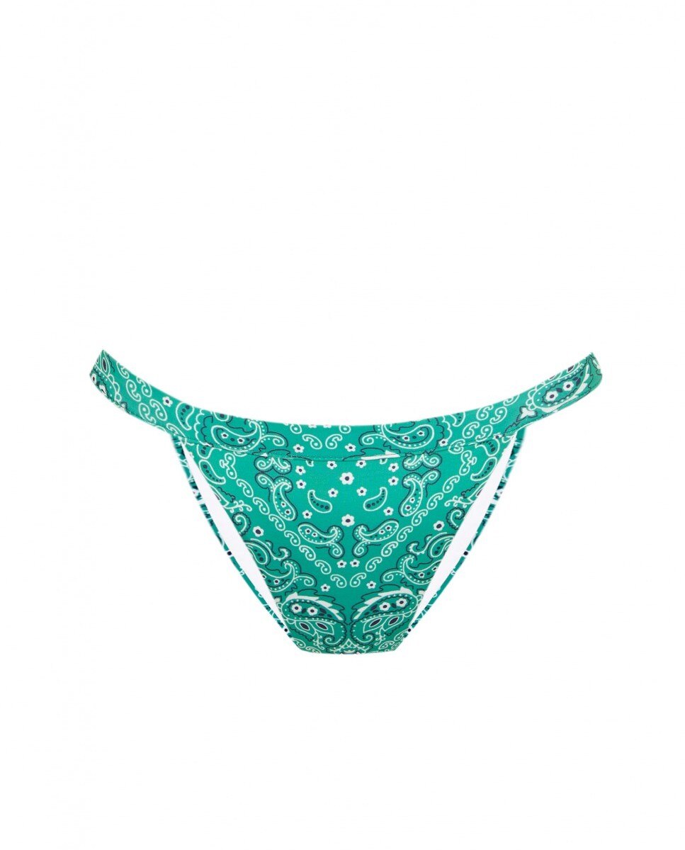 Cueca de Biquíni Bandana Verde com Forro Multicolor-3