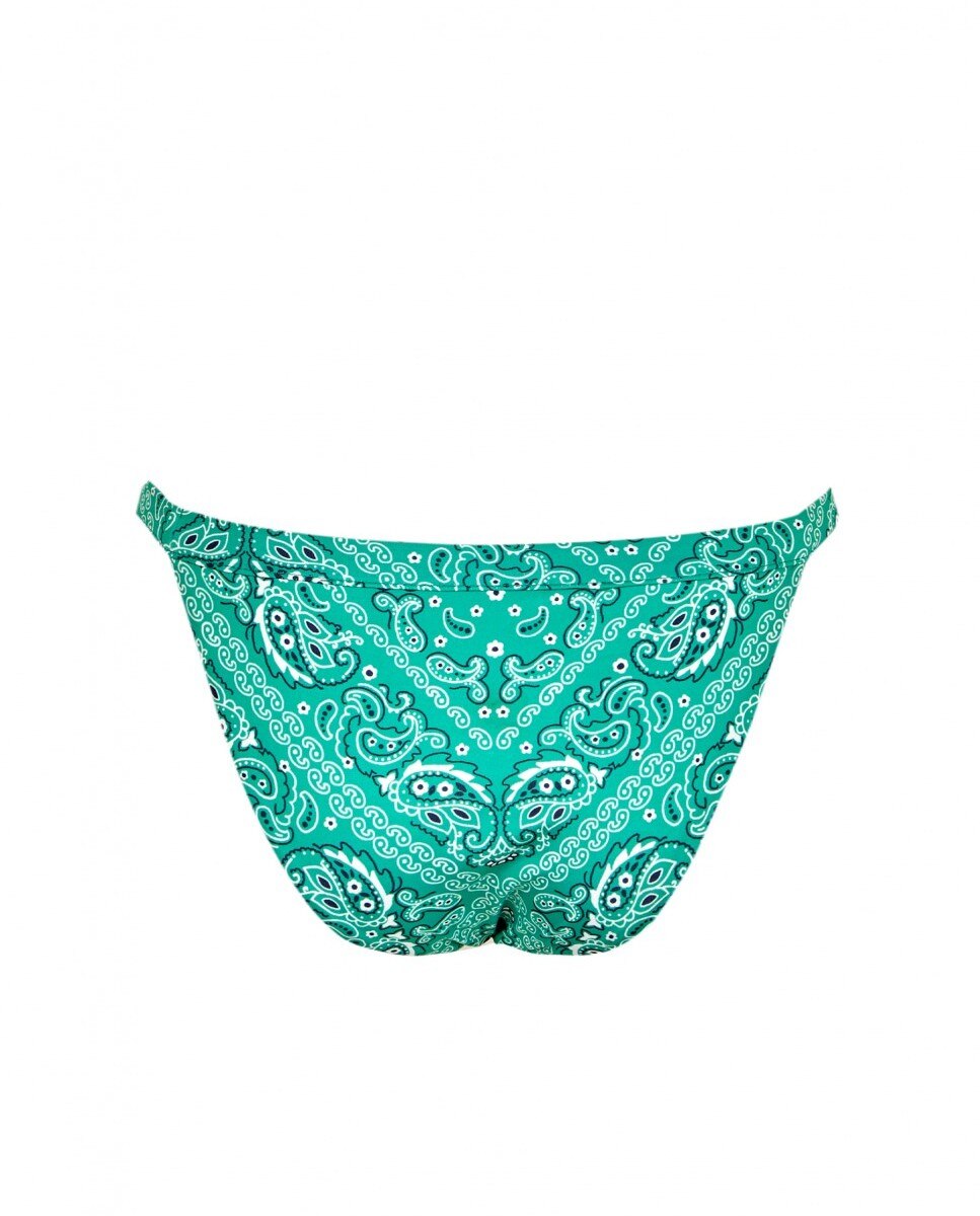 Cueca de Biquíni Bandana Verde com Forro Multicolor-4