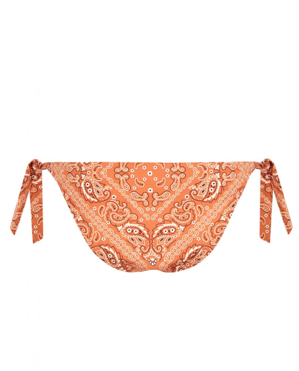 Cueca de Biquíni Bandana Terra com Laço e Forro Multicolor-4