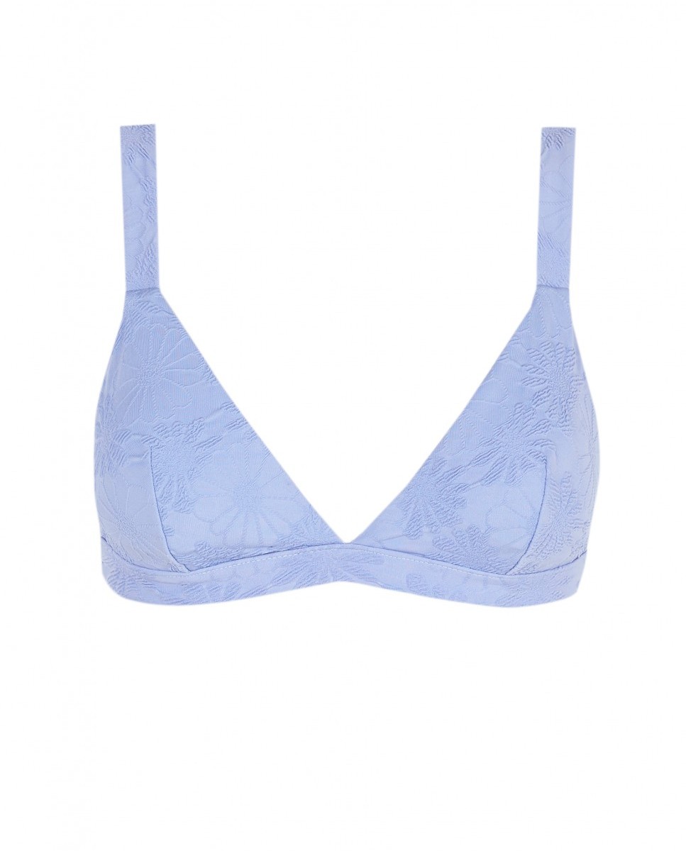 Top de Biquíni Triângulo Touch Paradiso com Tecido Estrutura e Foams Amovíveis Azul-celeste-4