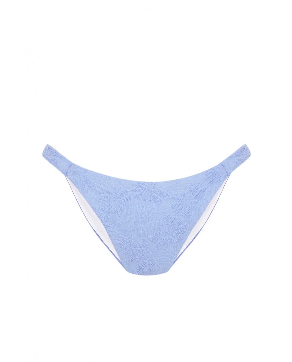 Cueca de Biquíni Touch Paradiso Clássica com Tecido Estrutura e Forro Azul-claro-4