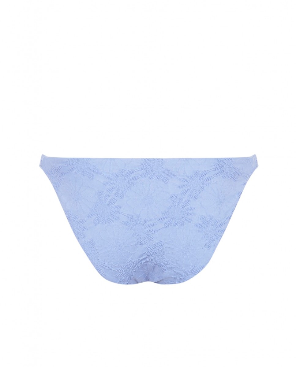 Cueca de Biquíni Touch Paradiso Clássica com Tecido Estrutura e Forro Azul-claro-5