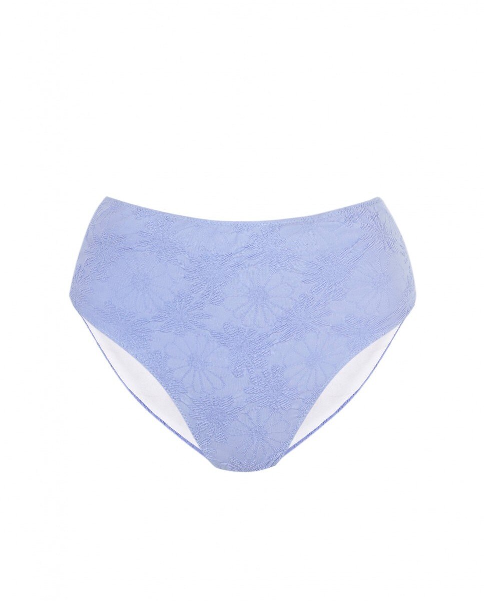 Cueca Alta de Biquíni Touch Paradiso com Tecido Estrutura e Forro Azul-claro-4