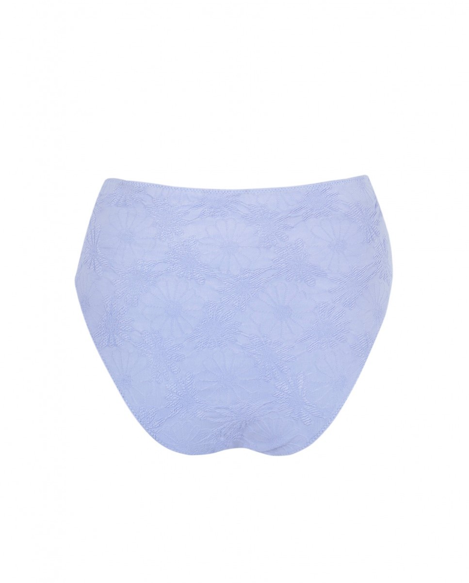 Cueca Alta de Biquíni Touch Paradiso com Tecido Estrutura e Forro Azul-claro-5