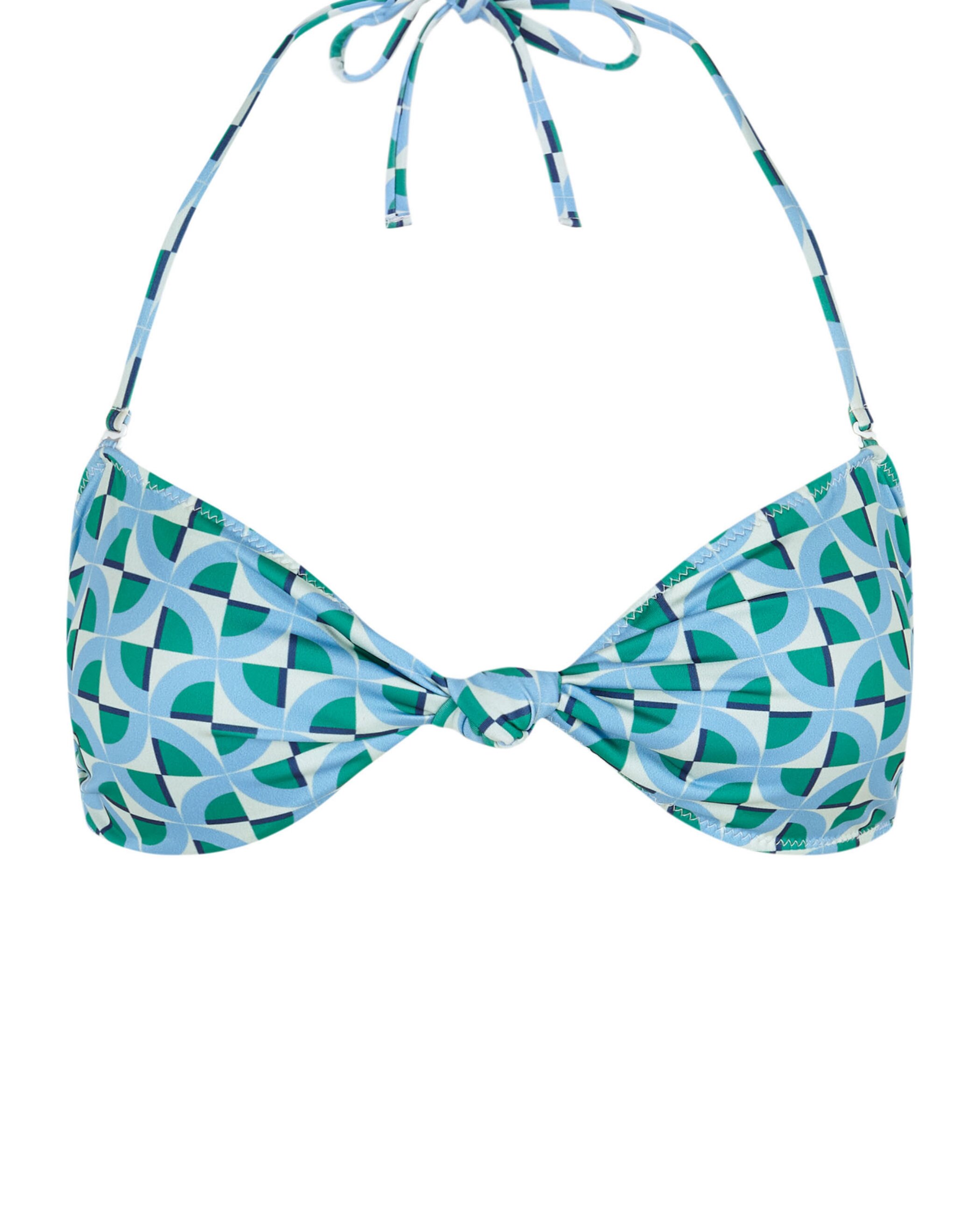 Top de Biquíni Bandeau Calma com Foams Amovíveis Azul / Verde-3