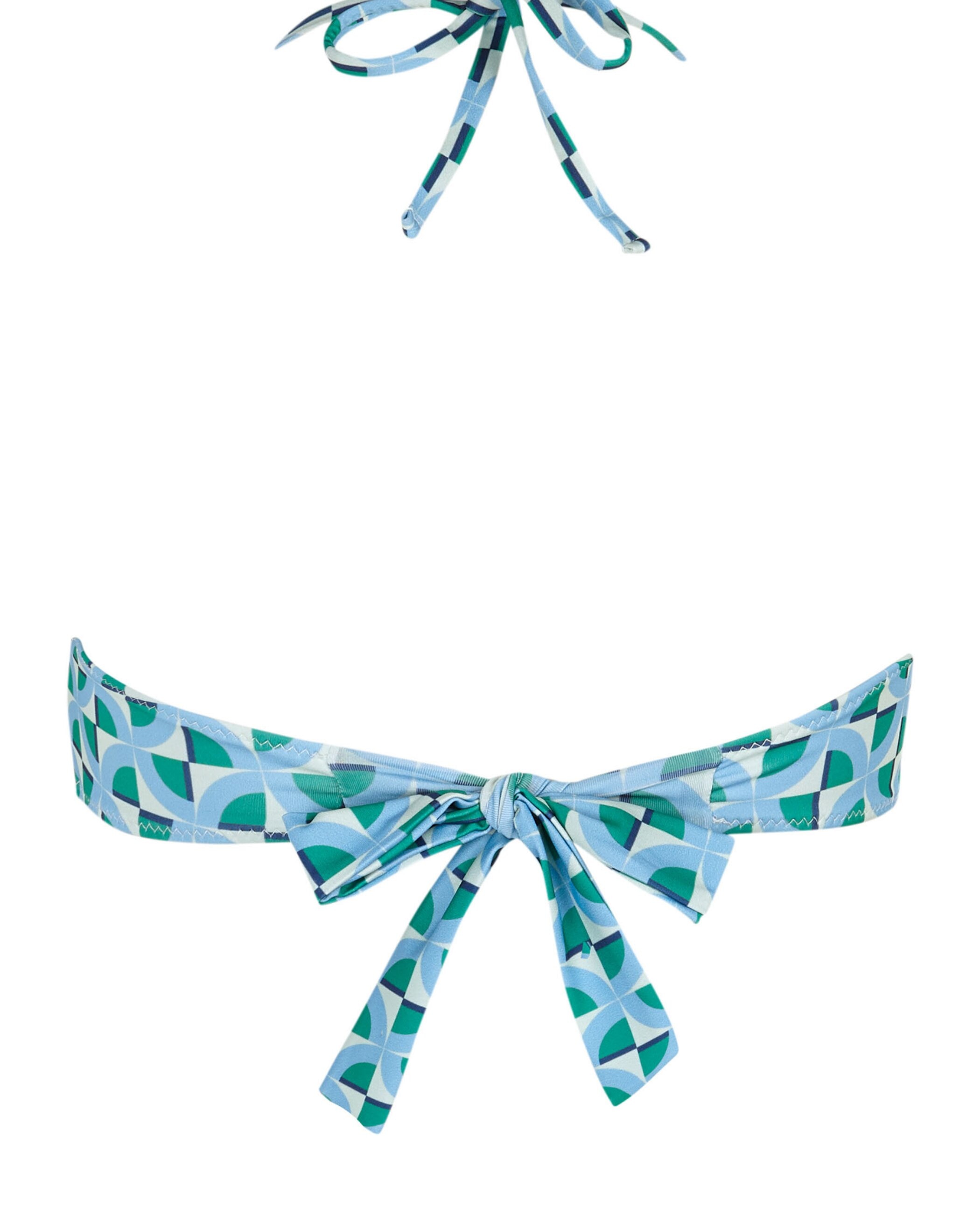 Top de Biquíni Bandeau Calma com Foams Amovíveis Azul / Verde-4