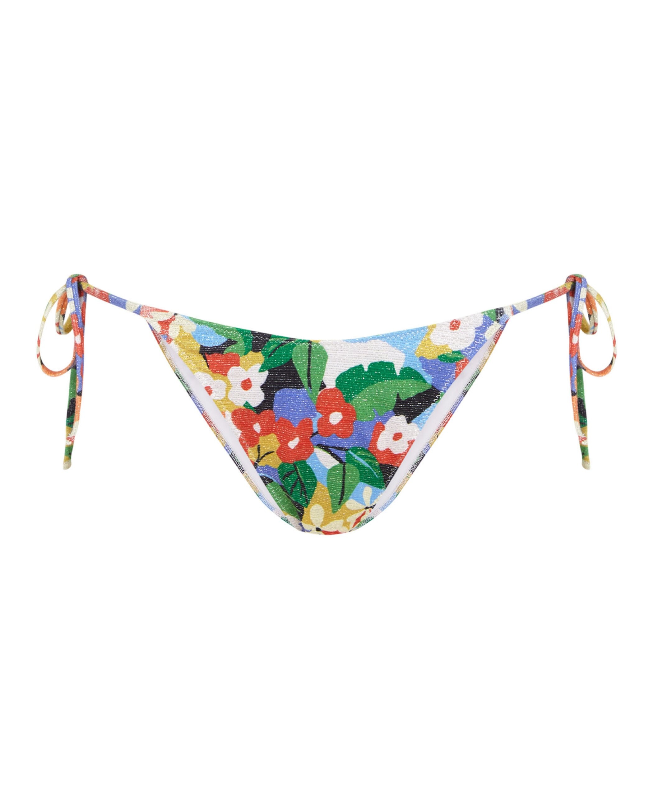 Cueca de Biquíni Amazonia com Tecido Lurex, Laço e Forro Verde-3