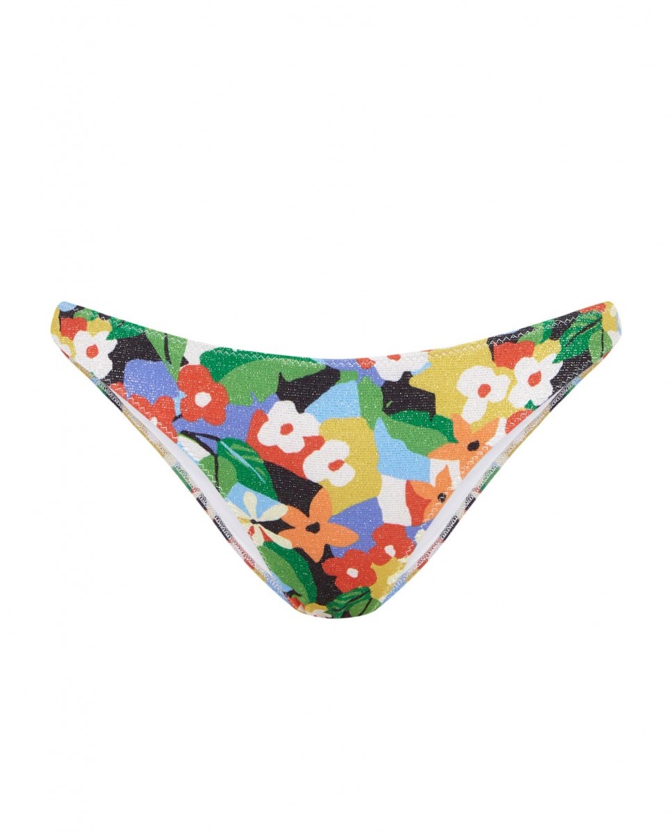 Cueca de Biquíni Amazonia com Tecido Lurex e Forro Multicolor-4