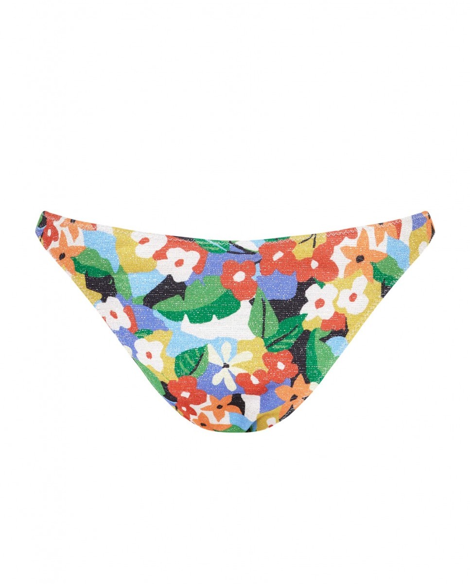 Cueca de Biquíni Amazonia com Tecido Lurex e Forro Multicolor-5